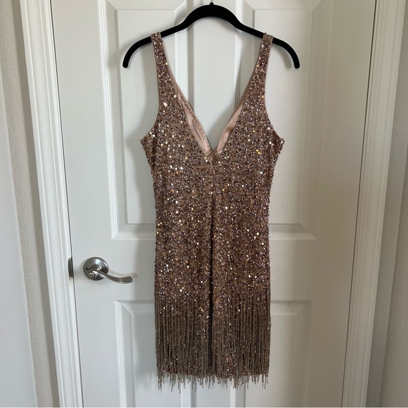 Mac Duggal Beaded Mini Sheath Dress, 8 - Picture 3 of 7